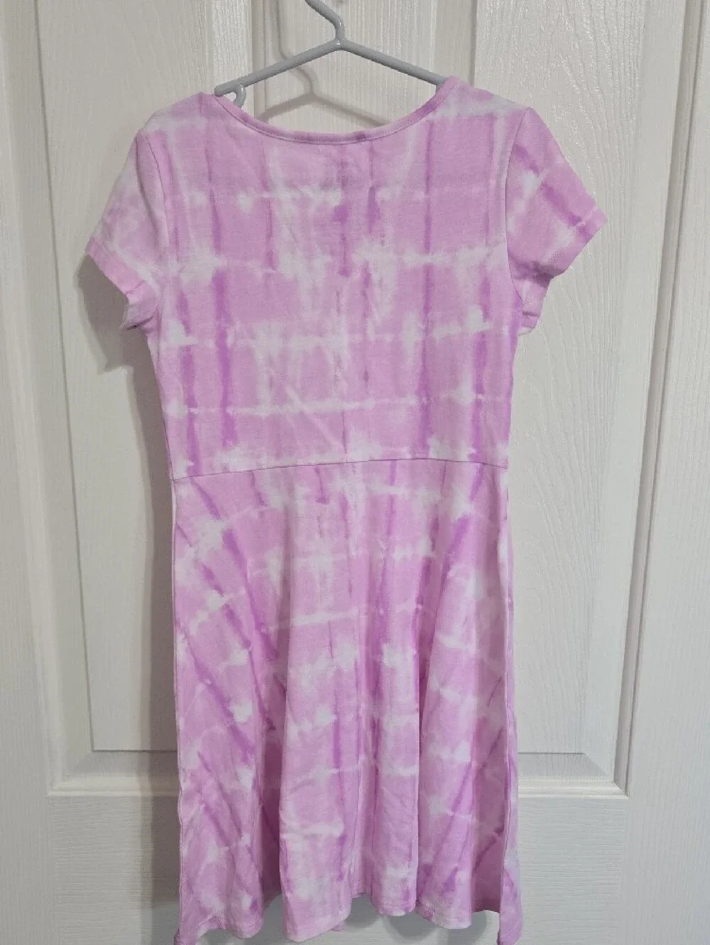jumping beans Lavender & White Tie-Dye Girls' Short Sleeve Dress